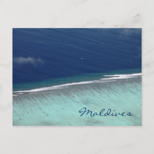 Aerial Maldives coral reef Postcard