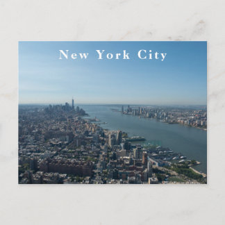 Aerial Manhattan Cityscape and River Holiday Postcard