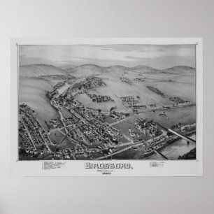 Aerial Map Birdsboro PA Pennsylvania Poster 1890
