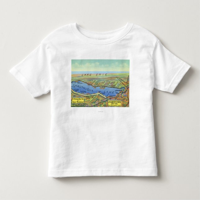 Aerial Map of Lake and Surrounding Towns Toddler T-Shirt (Front)