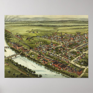 Aerial Map Royersford PA Pennsylvania Poster 1893