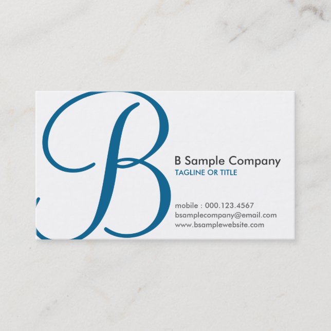 aerial monogram blue punch card (Front)