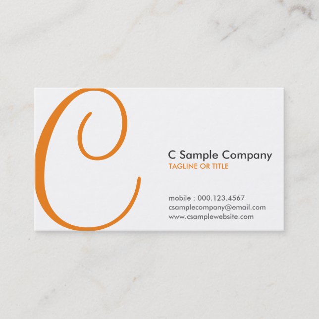 aerial monogram orange punch card (Front)