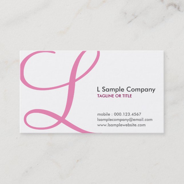 aerial monogram pink punch card (Front)