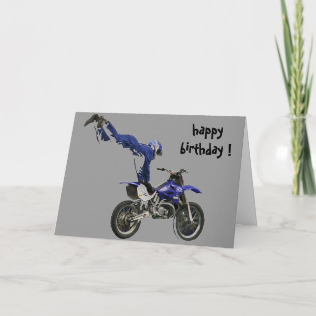 aerial moto-cross birthday card (Front)