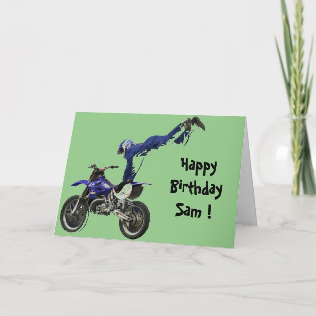 aerial moto-cross birthday card (Front)