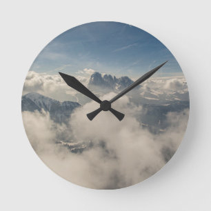 aerial mountain round clock
