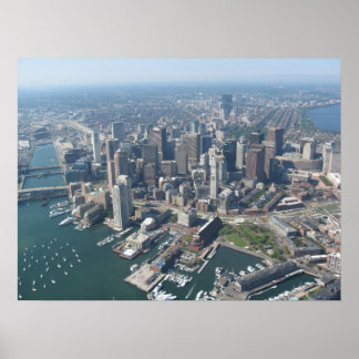Aerial of Boston Skyline Poster