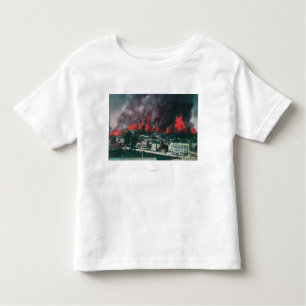 Aerial of City Ablaze During 1906 Fire Toddler T-Shirt