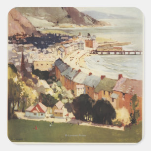 Aerial of Coast British Railways Poster Square Sticker