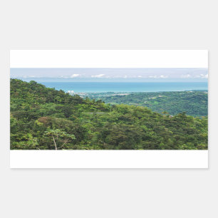 Aerial of coastal puerto rico at el yunque rectangular sticker