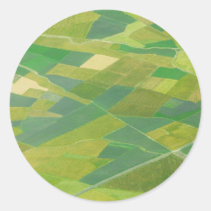 Aerial Of Farmlands In Ethiopia Classic Round Sticker
