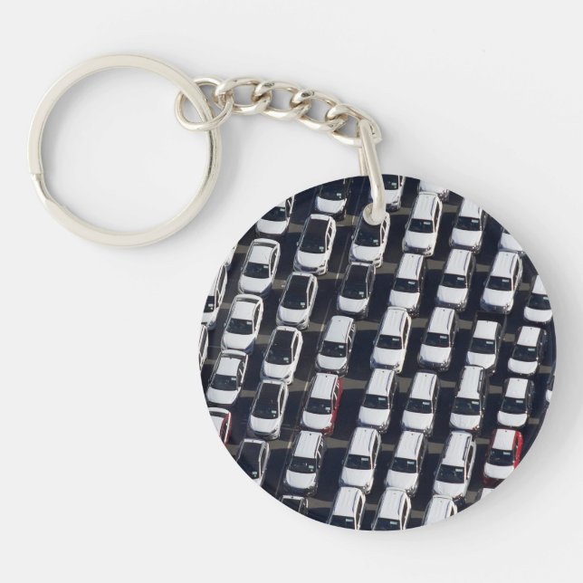 Aerial over Car Lot Key Ring (Front)