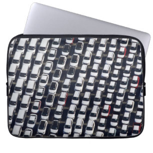 Aerial over Car Lot Laptop Sleeve