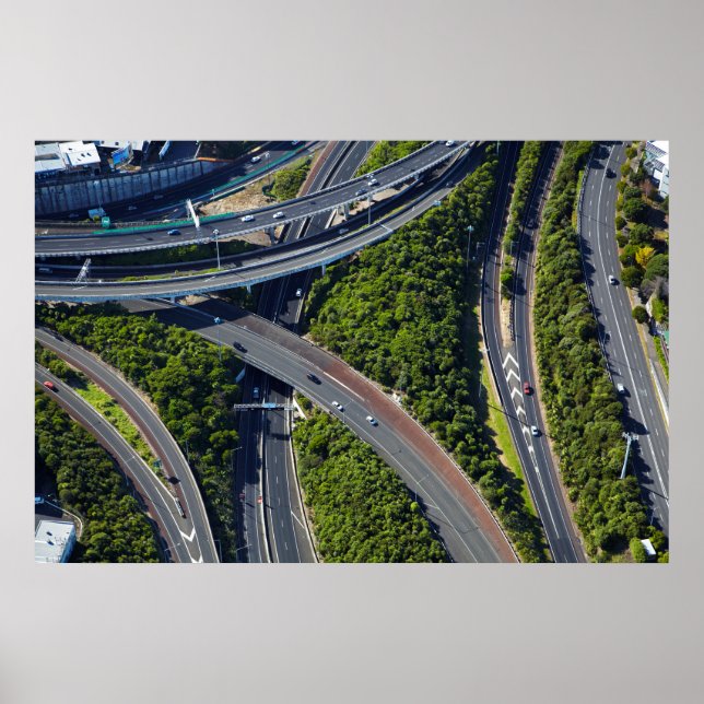 Aerial over Highway Junction Poster (Front)