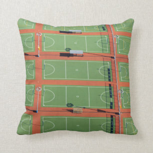 Aerial Over Tennis Courts Cushion