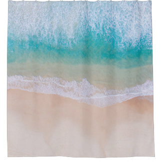 AERIAL PHOTO OF BODY OF WATER SHOWER CURTAIN