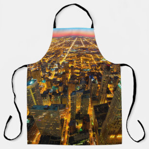 AERIAL PHOTO OF CITY WITH LIGHTS TURNED ON APRON