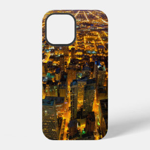 AERIAL PHOTO OF CITY WITH LIGHTS TURNED ON iPhone 12 CASE