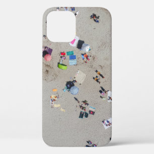 Aerial photo of people sunbathing on the beach iPhone 12 case