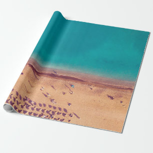 AERIAL PHOTO OF SEASHORE WRAPPING PAPER