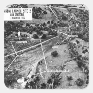 Aerial Photograph of Missiles in Cuba 1962 Square Sticker
