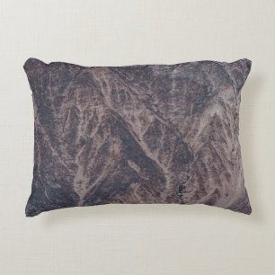 Aerial photograph of mountain ranges decorative cushion