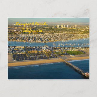Aerial Photograph of Newport Beach California Postcard