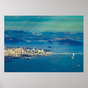 Aerial photograph of the San Francisco Bay Poster