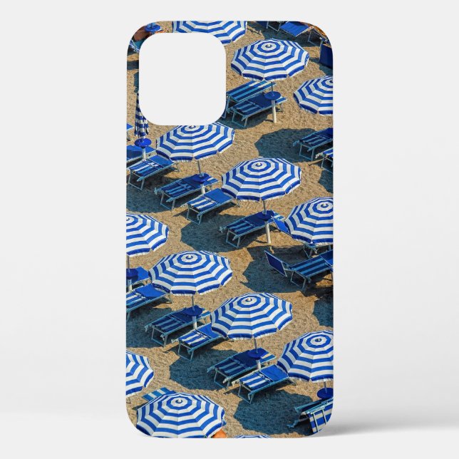 Aerial photography of blue-and-white patio umbrell Case-Mate iPhone case (Back)
