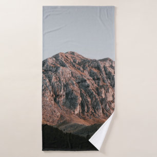 AERIAL PHOTOGRAPHY OF BROWN AND GRAY MOUNTAIN RANG BATH TOWEL