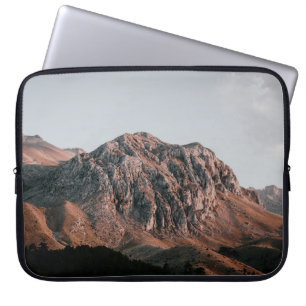 AERIAL PHOTOGRAPHY OF BROWN AND GRAY MOUNTAIN RANG LAPTOP SLEEVE