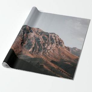 AERIAL PHOTOGRAPHY OF BROWN AND GRAY MOUNTAIN RANG WRAPPING PAPER