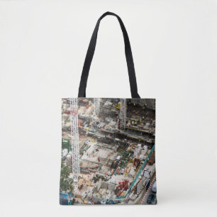 AERIAL PHOTOGRAPHY OF BUILDING CONSTRUCTION TOTE BAG