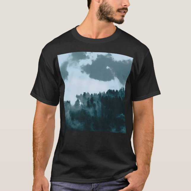 Aerial Photography Of Dark Pine Trees - Paint Filt T-Shirt (Front)