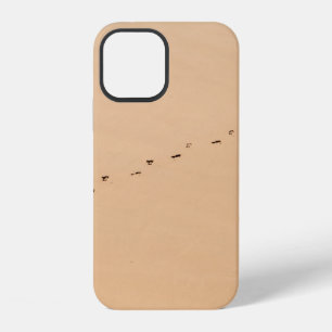 Aerial photography of footprints in the sand iPhone 12 case