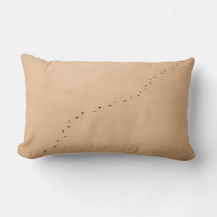 Aerial photography of footprints in the sand lumbar cushion