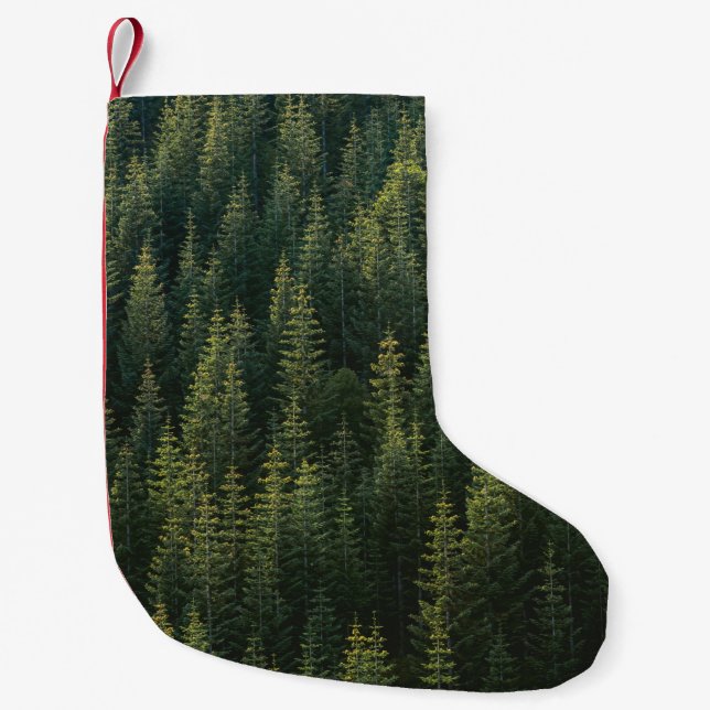 AERIAL PHOTOGRAPHY OF FOREST SMALL CHRISTMAS STOCKING (Front)