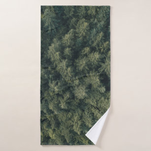 Aerial photography of green trees bath towel