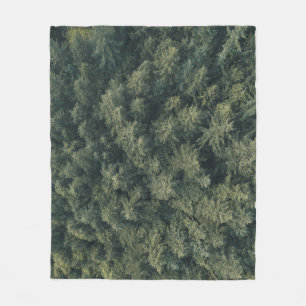 Aerial photography of green trees fleece blanket
