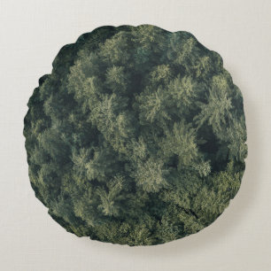 Aerial photography of green trees round cushion