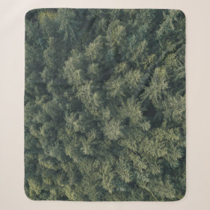 Aerial photography of green trees sherpa blanket