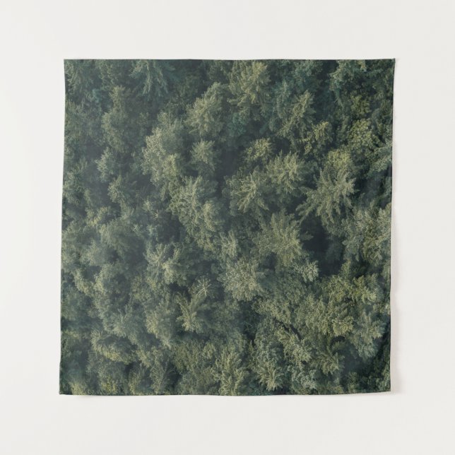 Aerial photography of green trees tapestry (Front)