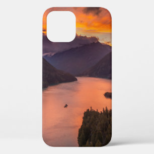 AERIAL PHOTOGRAPHY OF LAKE VIEWING MOUNTAIN UNDER iPhone 12 CASE