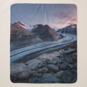 AERIAL PHOTOGRAPHY OF MOUNTAIN AND RIVER SHERPA BLANKET