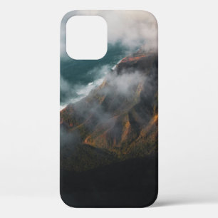 AERIAL PHOTOGRAPHY OF MOUNTAIN COVERED WITH FOG iPhone 12 CASE