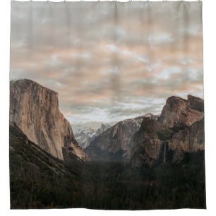 AERIAL PHOTOGRAPHY OF MOUNTAIN SHOWER CURTAIN