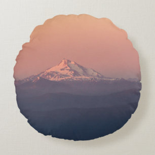 AERIAL PHOTOGRAPHY OF MOUNTAIN WITH SNOW ROUND CUSHION