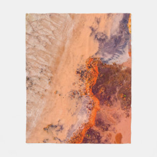 Aerial photography of mountains in the morning fleece blanket