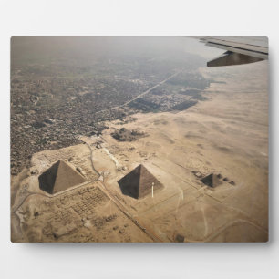 aerial photography of pyramids of Egypt Plaque